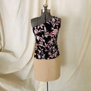 WHBM Flirty Floral One-Shoulder Blouse